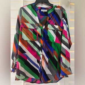 Calvin Klein Multicolor Geometric Button-Down Shirt